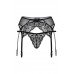 Пояс для чулок и стринги кружевные SoftLine Collection, черный, M/L