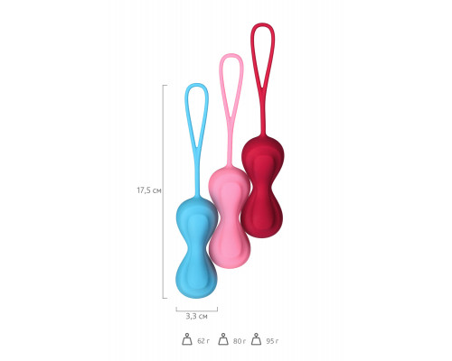 Набор вагинальных шариков Satisfyer Balls C02 Double, силикон, ассорти, Ø 3,2 см.