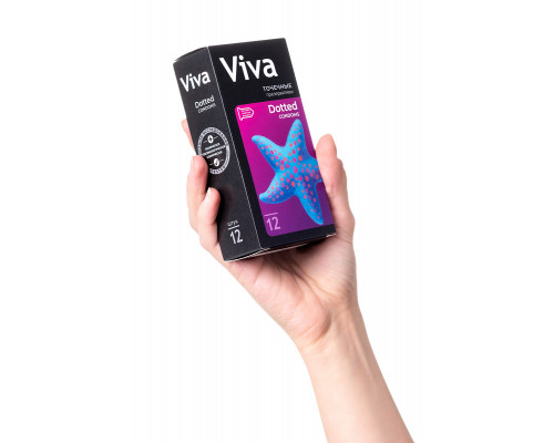 Презервативы VIVA  Точечные 12 шт, латекс, 18,5 см