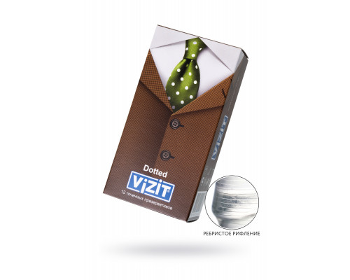 Презервативы VIZIT Dotted Точечные 12 шт, латекс, 18 см
