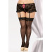 Пояс для чулок и стринги кружевные SoftLine Collection, чёрный, XL