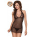Ночная сорочка SoftLine Collection Marylin и стринги, чёрный, XXXL