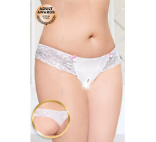 Трусики с двумя бантиками открытые SoftLine Collection, белый, XXXL