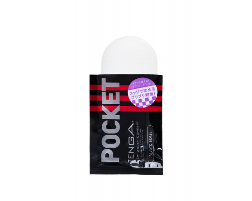 Нереалистичный мастурбатор TENGA Pocket Block Edge, TPE, белый, 7,5 см
