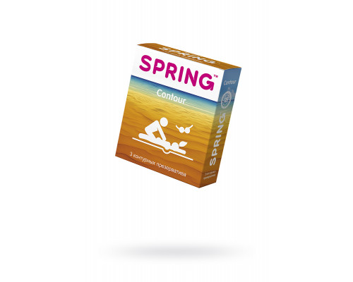 Презервативы Spring Contour, контурные, латекс, 17,5 см, 3 шт