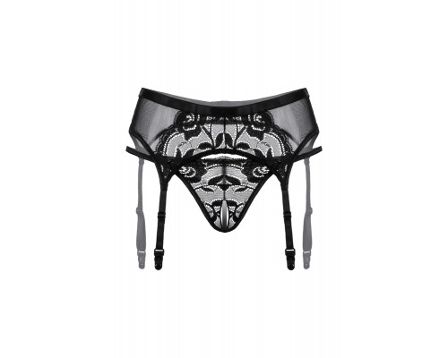 Пояс для чулок и стринги кружевные SoftLine Collection, чёрный, M/L