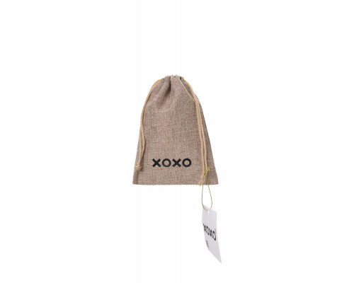 Мешочек XOXO, текстиль, коричневый, 18*12,5 см