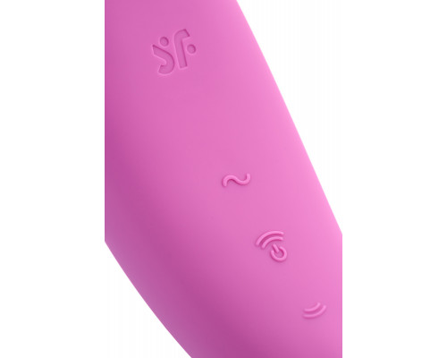 Вакуум-волновой бесконтактный стимулятор клитора Satisfyer Curvy 3+, силикон, розовый, 14,5 см.
