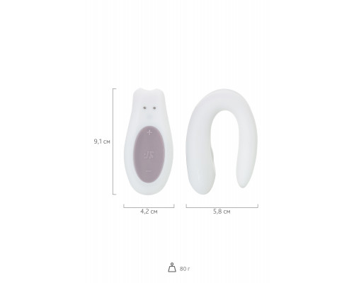 Многофункциональный стимулятор для пар Satisfyer Partner Double Joy, силикон, белый, 18 см.