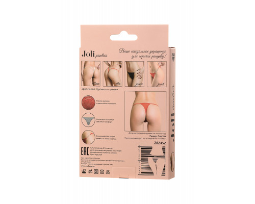 Трусики со стразами Joli Amber, красный, OS