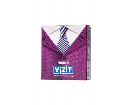 Презервативы VIZIT Ribbed Ребристые 3 шт, латекс, 18 см