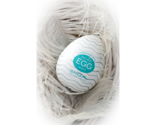 Нереалистичный мастурбатор TENGA №1 Wavy, TPE, белый, 6,1 см