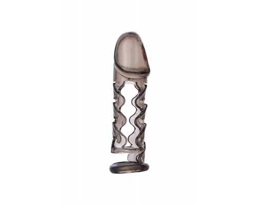 Насадка ToyFa XLover, для увеличения размера,TPE, черная прозрачная, 11,5 см