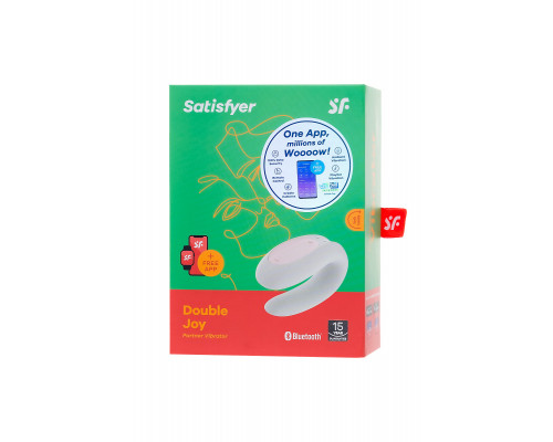 Многофункциональный стимулятор для пар Satisfyer Partner Double Joy, силикон, белый, 18 см.
