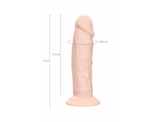 Фаллоимитатор RealStick Silicone Tom H, сайлекспан, телесный, 15 см
