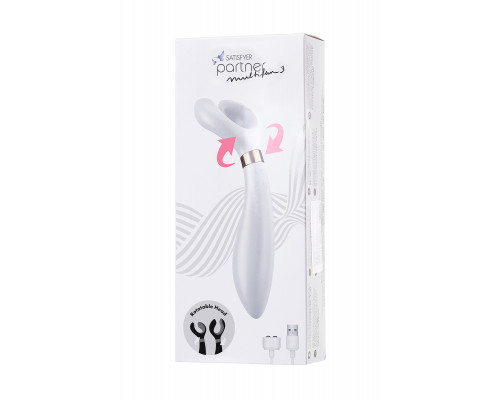Многофункциональный стимулятор для пар Satisfyer Partner Multifun 3, силикон, белый, 23,5 см.