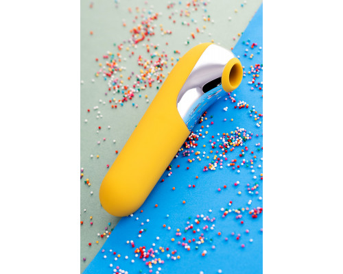 Вакуум-волновой бесконтактный стимулятор клитора Satisfyer Dual Love, силикон, жёлтый, 16 см.