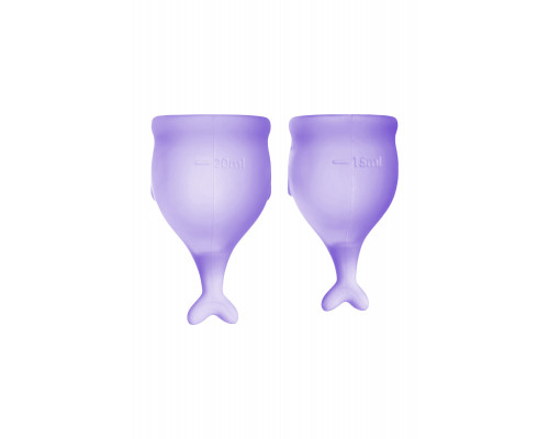 Менструальная чаша Satisfyer Feel Secure, 2 шт в наборе, силикон, фиолетовый