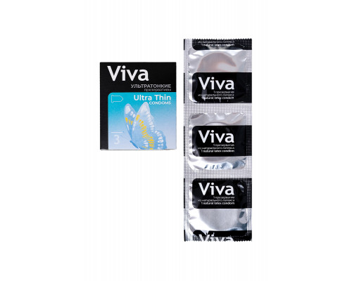 Презервативы VIVA Ультратонкие 3 шт, латекс, 18,5 см
