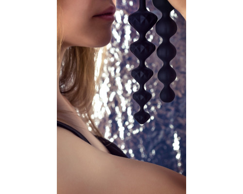 Набор анальных цепочек Satisfyer Beads, силикон, черный, 27 см.