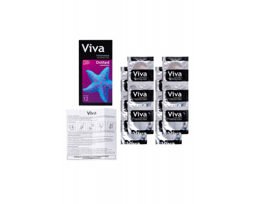 Презервативы VIVA  Точечные 12 шт, латекс, 18,5 см