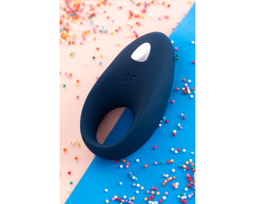 Эрекционное кольцо на пенис Satisfyer Mighty, силикон, синий, 9 см.