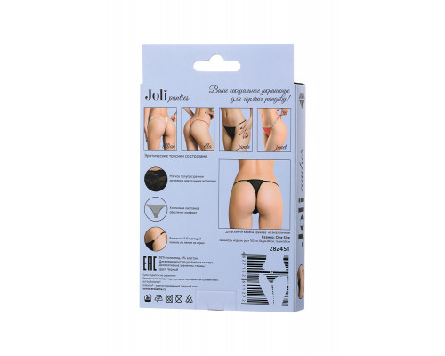 Трусики со стразами Joli Amber, черный, OS