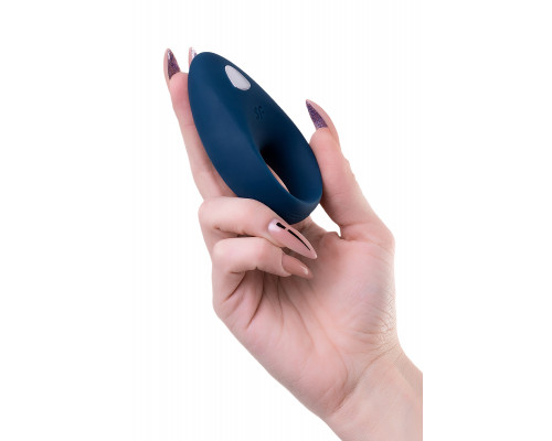 Эрекционное кольцо на пенис Satisfyer Mighty, силикон, синий, 9 см.