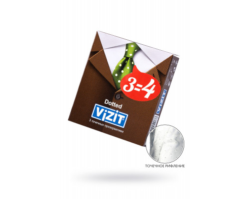 Презервативы VIZIT Dotted Точечные3 шт, латекс, 18 см