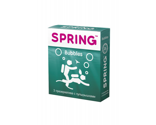 Презервативы Spring Bubbles, с точечной поверхностью, латекс, 17,5 см, 3 шт