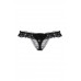 Стринги с кружевной рюшей открытые SoftLine Collection, чёрный, S/L