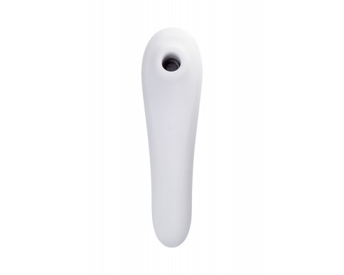 Вакуум-волновой бесконтактный стимулятор клитора Satisfyer Dual Pleasure, силикон, белый, 17,9 см.