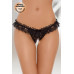 Стринги с кружевной рюшей открытые SoftLine Collection, чёрный, S/L