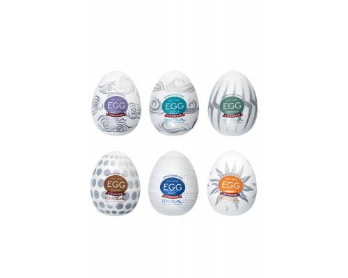 Набор нереалистичных мастурбаторо TENGA  EGG - II, TPE, белый, 6,1 см, 6 шт