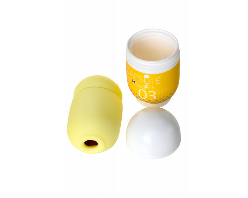 Мастурбатор нереалистичный MensMax CAPSULE 03 Kanoko, TPE, желтый, 8 см
