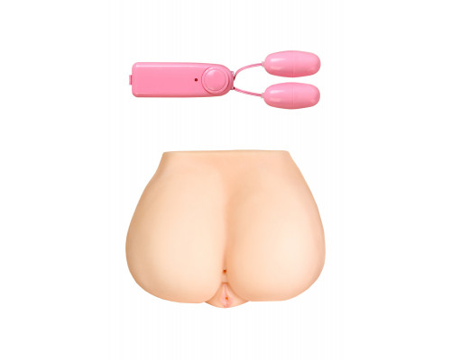 Мастурбатор реалистичный TOYFA Juicy Pussy Monique, с вибрацией,  вагина и анус,TPR, телесный, 17 см