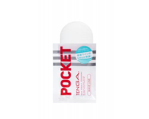 Нереалистичный мастурбатор TENGA Pocket  Wave Line, белый, 7,5 см