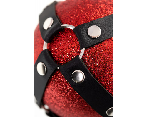 Новогодний шар Pecado BDSM, с клепками, матовый, красный, 10 см