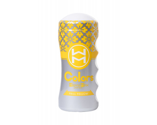 Мастурбатор нереалистичный MensMax Colors Frill Yellow, TPE, белый, 15 см