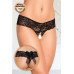 Шортики с бантиком открытые кружевные SoftLine Collection, чёрный, M/L