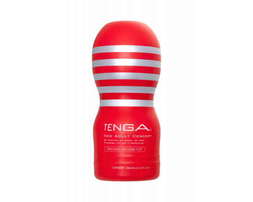 Нереалистичный мастурбатор TENGA  Original Vacuum Cup, TPE, белый, 18 см