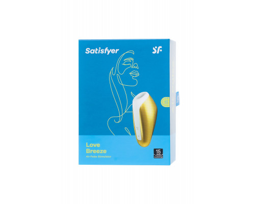 Вакуум-волновой бесконтактный стимулятор клитора Satisfyer Love Breeze, силикон, золотой, 9,5 см.