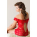Комбинация и стринги SoftLine Collection Veronica, красный, S/M