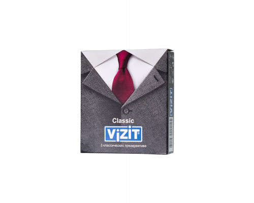 Презервативы VIZIT Classic Классические 3 шт, латекс, 18 см