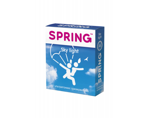 Презервативы Spring Sky Light, ультратонкие, латекс, 17,5 см, 3 шт