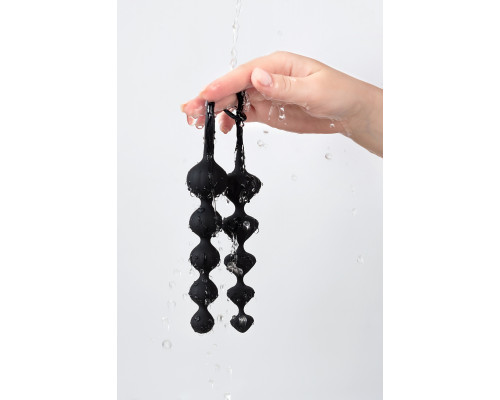 Набор анальных цепочек Satisfyer Beads, силикон, черный, 27 см.