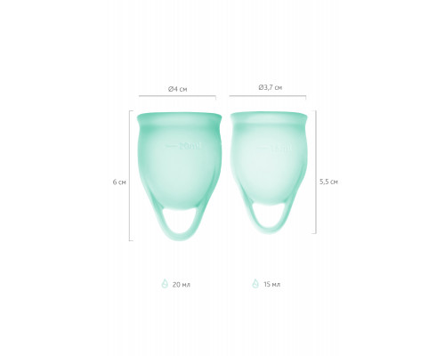 Менструальная чаша Satisfyer Feel Confident, 2 шт в наборе, силикон, зеленый