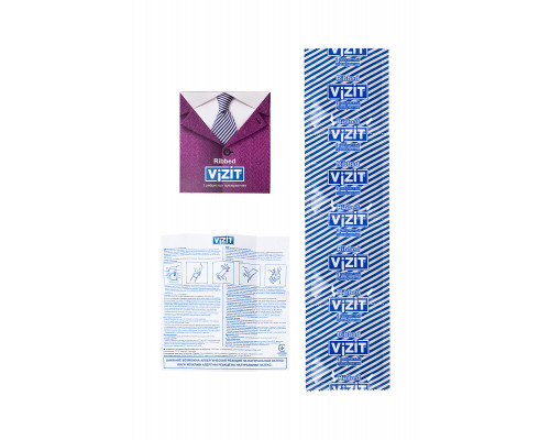 Презервативы VIZIT Ribbed Ребристые 3 шт, латекс, 18 см