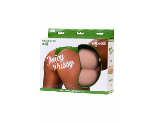 Мастурбатор реалистичный TOYFA Juicy Pussy Monique, с вибрацией,  вагина и анус,TPR, телесный, 17 см