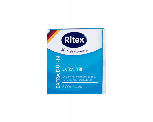 Презервативы Ritex, extra dunn, ультратонкие, латекс, 18 см, 5,3 см, 3 шт.